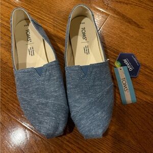 TOMS Women's Blue Canvas Alpargata Slip-On Shoes 8.5